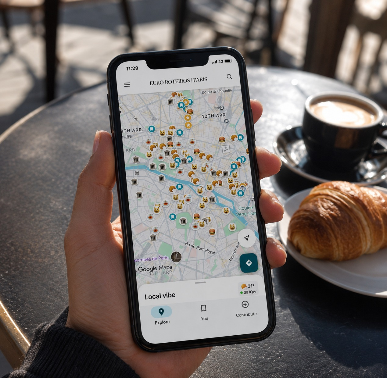 Mapa interativo do Google Maps com pins curados